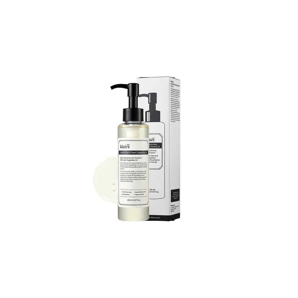 Гідрофільна олія для делікатного очищення Dear, Klairs Gentle Black Fresh Cleansing Oil 150 ml 